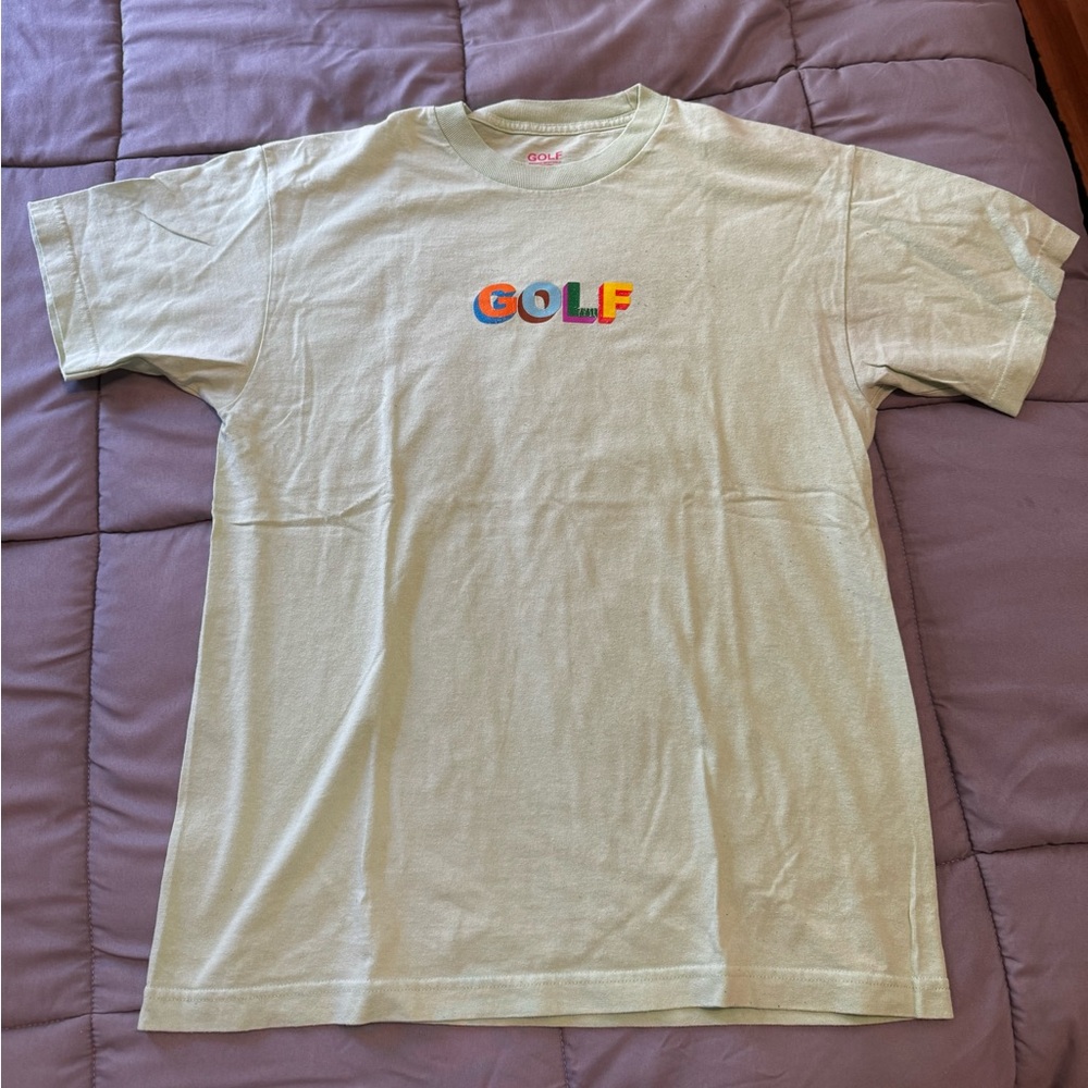 GOLF WANG Lime green logo t shirt